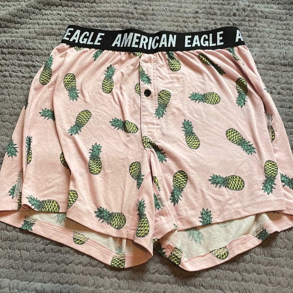 Small American Eagle pink boxers with pineapples